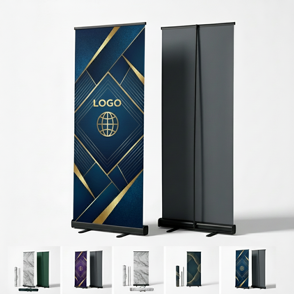 Heavy-Duty Portable Retractable Banner Display Stand for Indoor & Outdoor Use