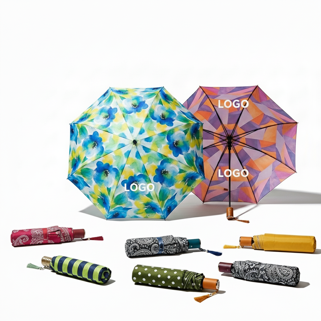 Assorted Pattern Sun Protection Folding Umbrella