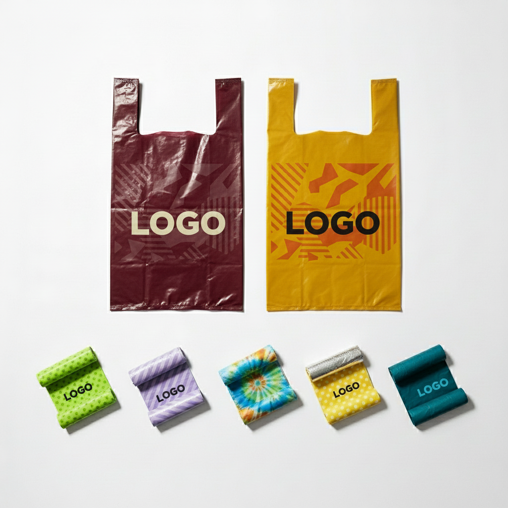 Custom PE Plastic Loop Handle Gift Bags