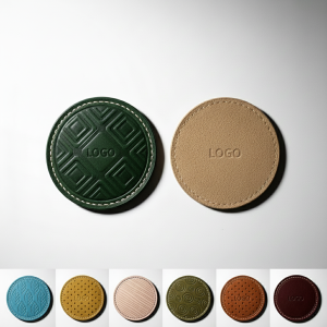 Personalized PU Leather Coasters with Multiple Printing Options