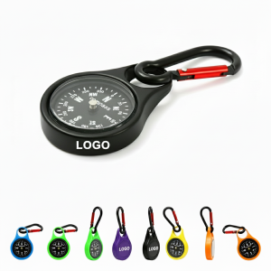 Zinc Alloy Carabiner Clip-On Compass for Outdoor Adventures